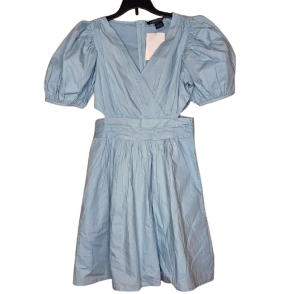 NWOT French Connection Women's Rhodes Puff-Sleeve Mini Dress